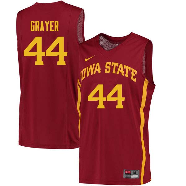 Men #44 Jeff Grayer Iowa State Cyclones College Basketball Jerseys Sale-Cardinal